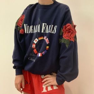 LF “Furst of a Kind” Vintage Crewneck rose details